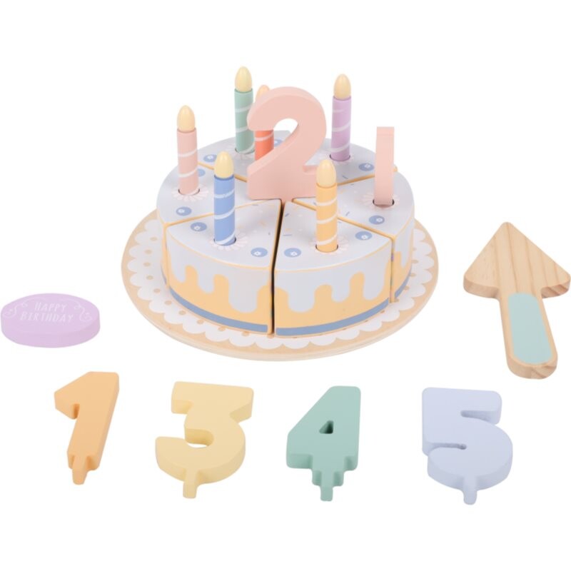 eliNeli Birthday Cake toy wooden for children 18m+ 21 pc