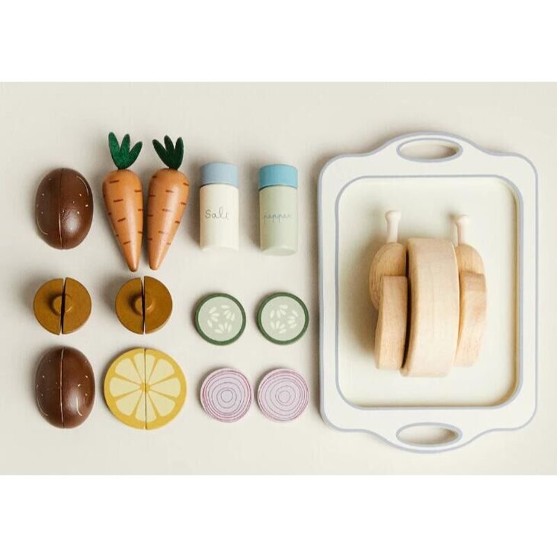 eliNeli Wooden Food with Chicken toy wooden for children 18m+ 1 pc