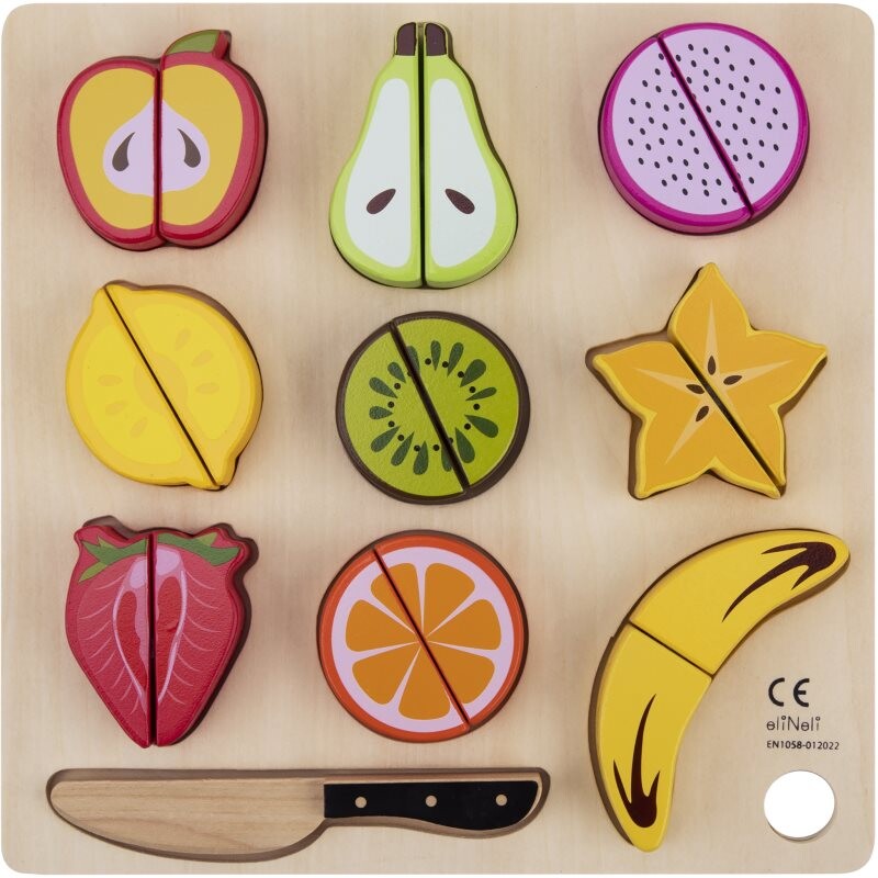 eliNeli Cutting Fruits fruit cutting toy wooden 18m+ 9 pc