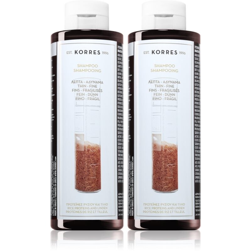 Korres Rice Proteins & Linden shampoo for fine hair economy pack