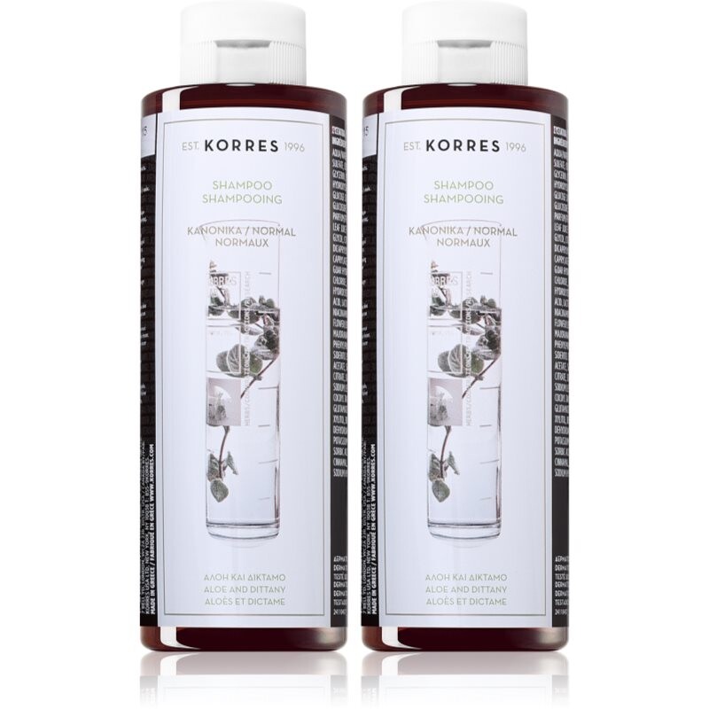 Korres Aloe & Dittany Set shampoo for normal to fine hair duo-pack