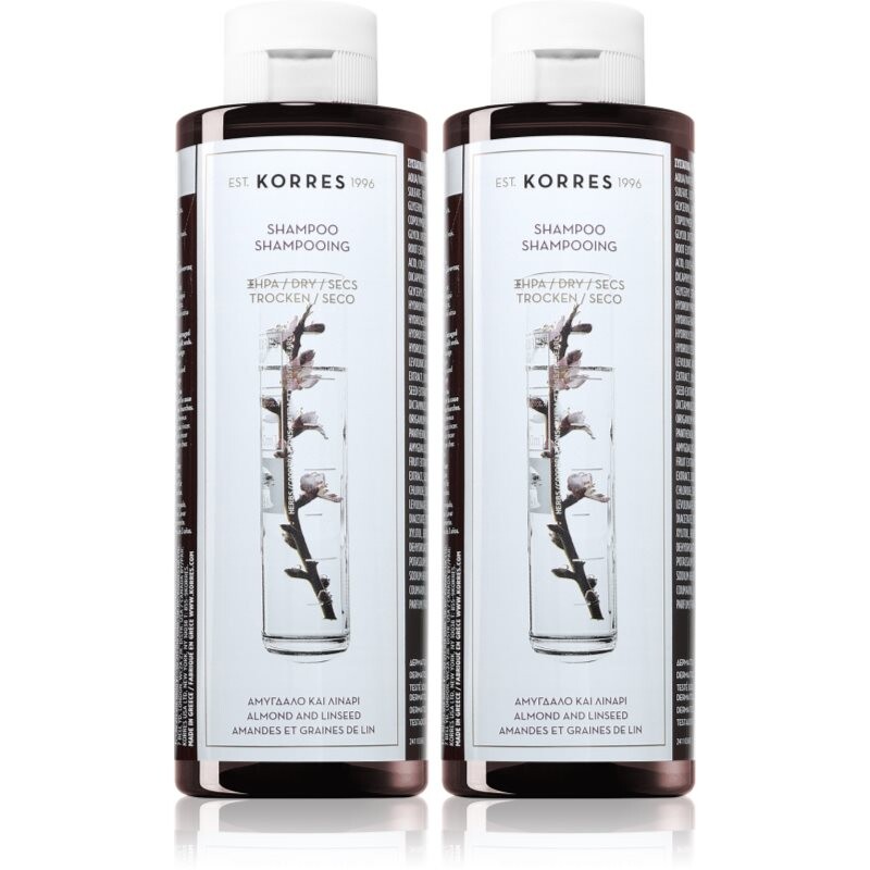 Korres Almond & Linseed shampoo for dry and damaged hair economy pack
