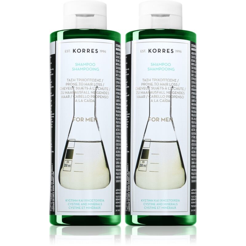 Korres Cystine & Minerals anti-hair loss shampoo economy pack for men