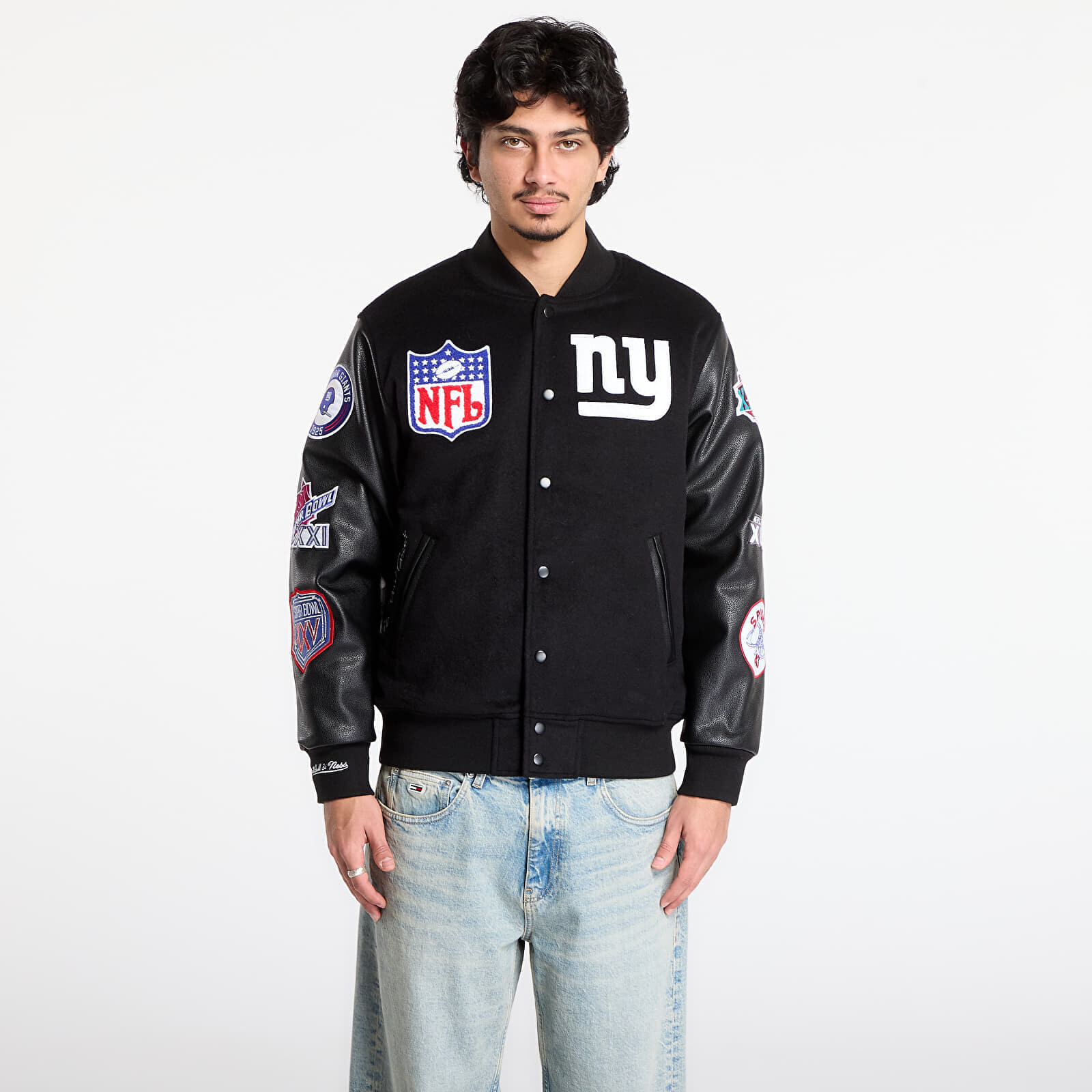 Jacket Mitchell & Ness NFL Blackout Collection Varsity Jacket New York Giants Black M