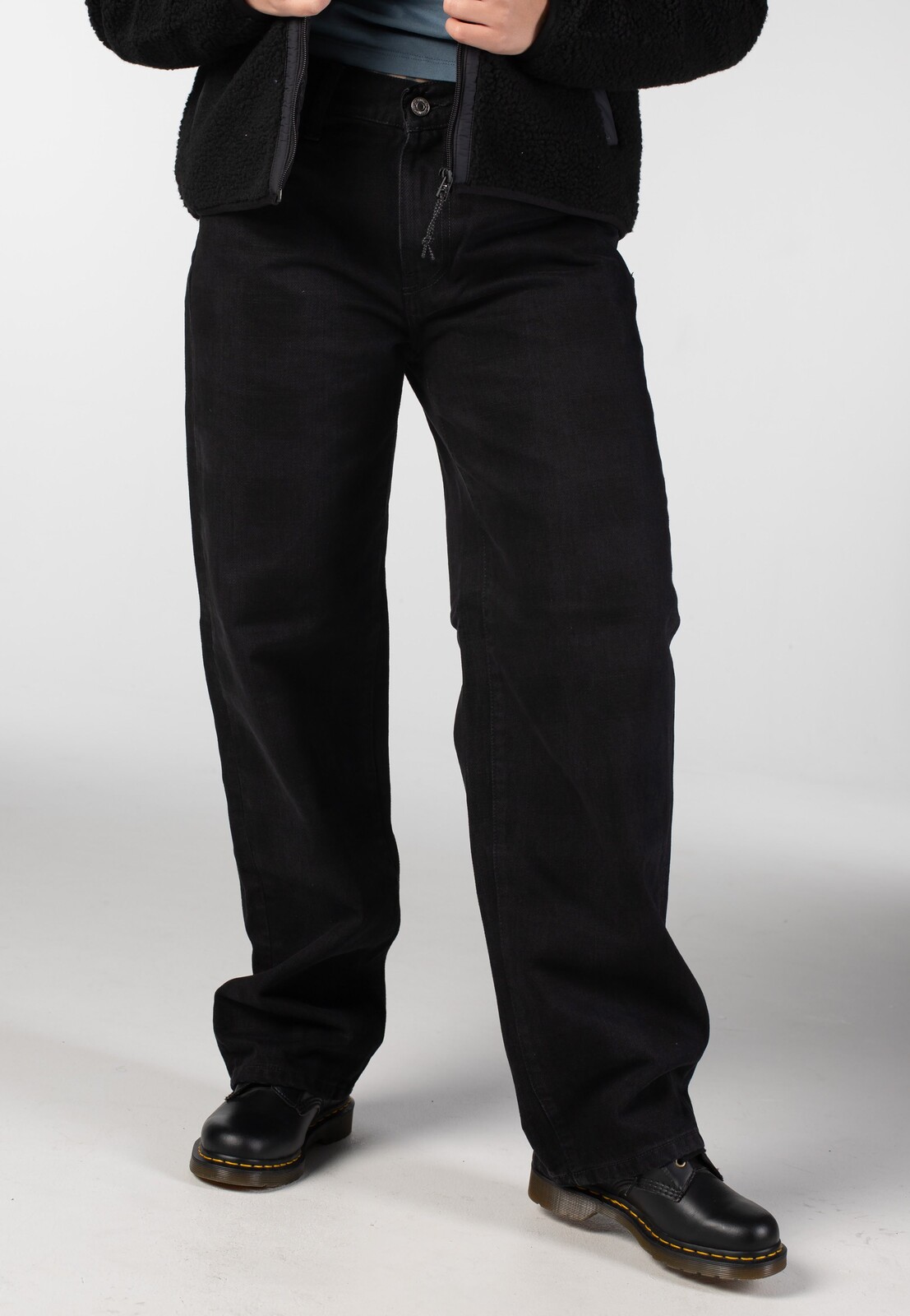 Carhartt WIP - W' Everson Washed Print Black - Pants - black - W27 - 100% Cotton,Cotton