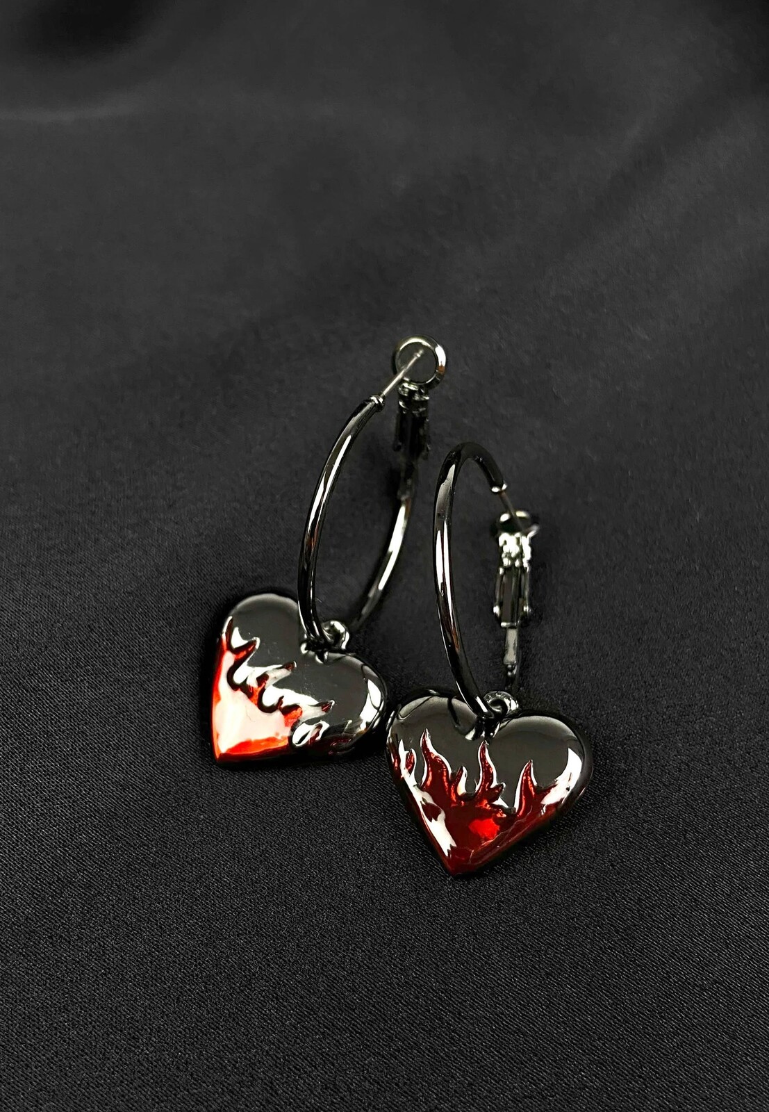 Pamela Mann - Flame Heart Hoop - Earrings