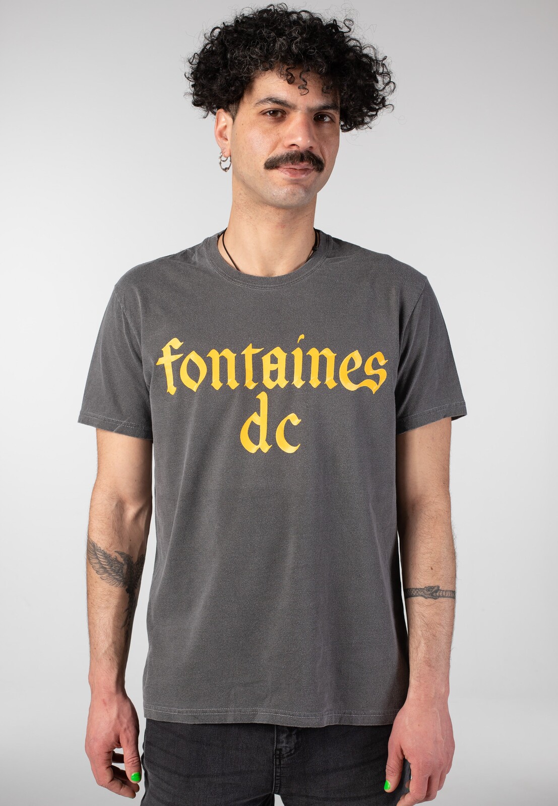 Fontaines D.C. - Gothic Logo Stone Wash - T-Shirt - grey - L - Jersey