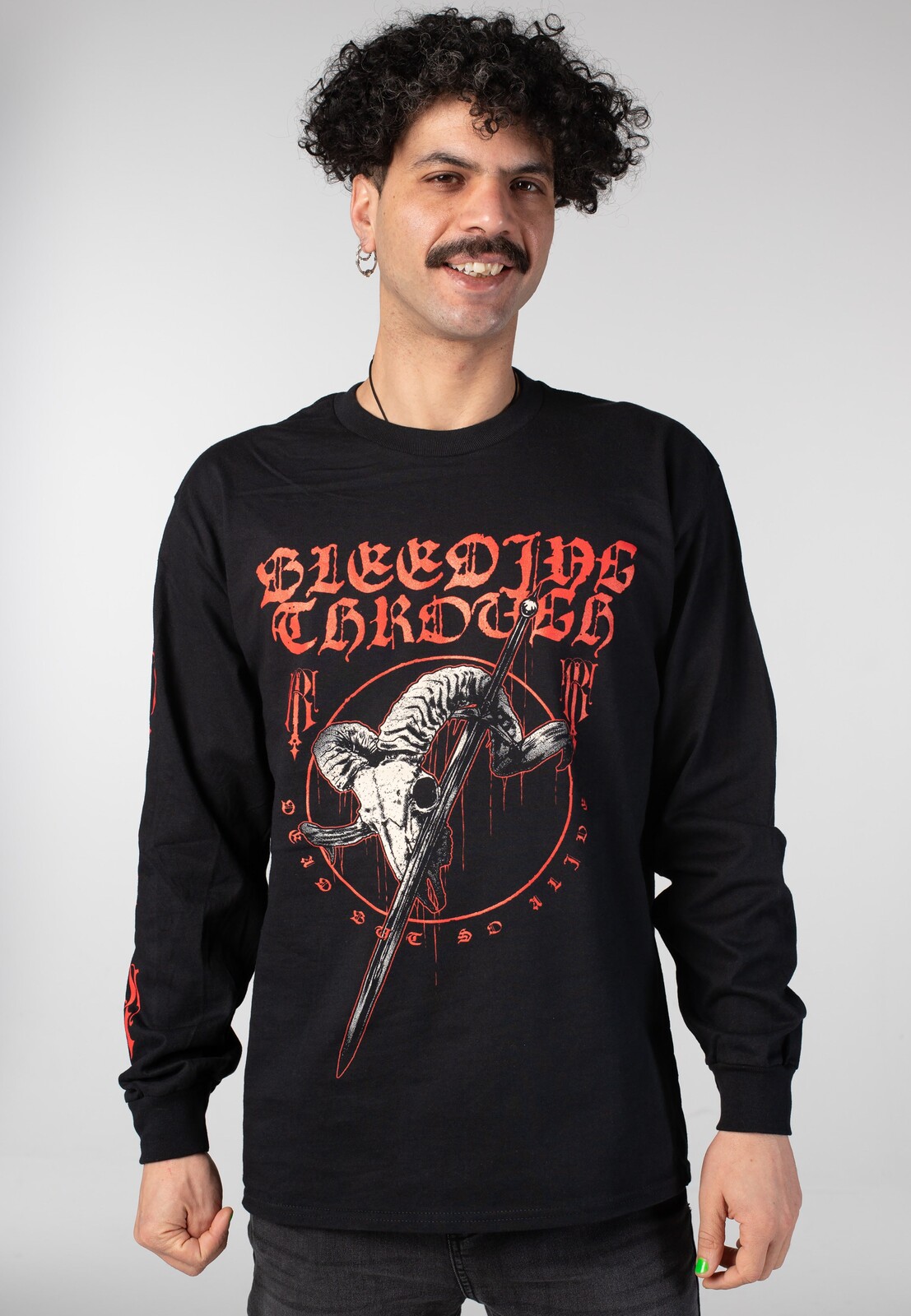 Bleeding Through - Ram Skull - Longsleeve - black - L - 100% Cotton,Jersey