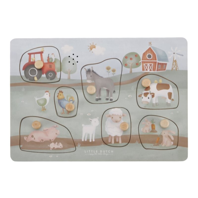 Little Dutch Little Farm Sound Puzzle puzzle wooden 1 pc