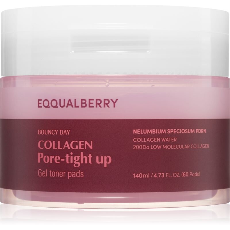 EQQUALBERRY Collagen Pore-Tight Up Gel Toner Pads toner pads to tighten pores 60 pc