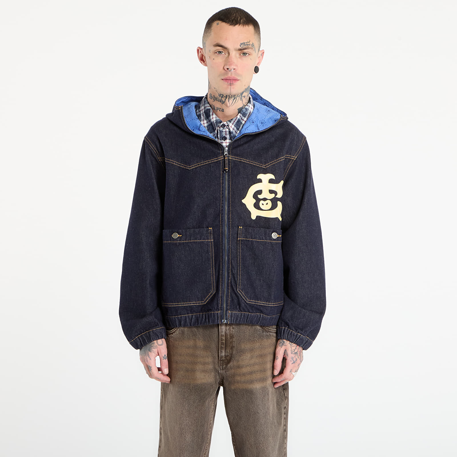Jacket Billionaire Boys Club Icecream Western Panelled Zip Through Denim Jacket Indigo XXL