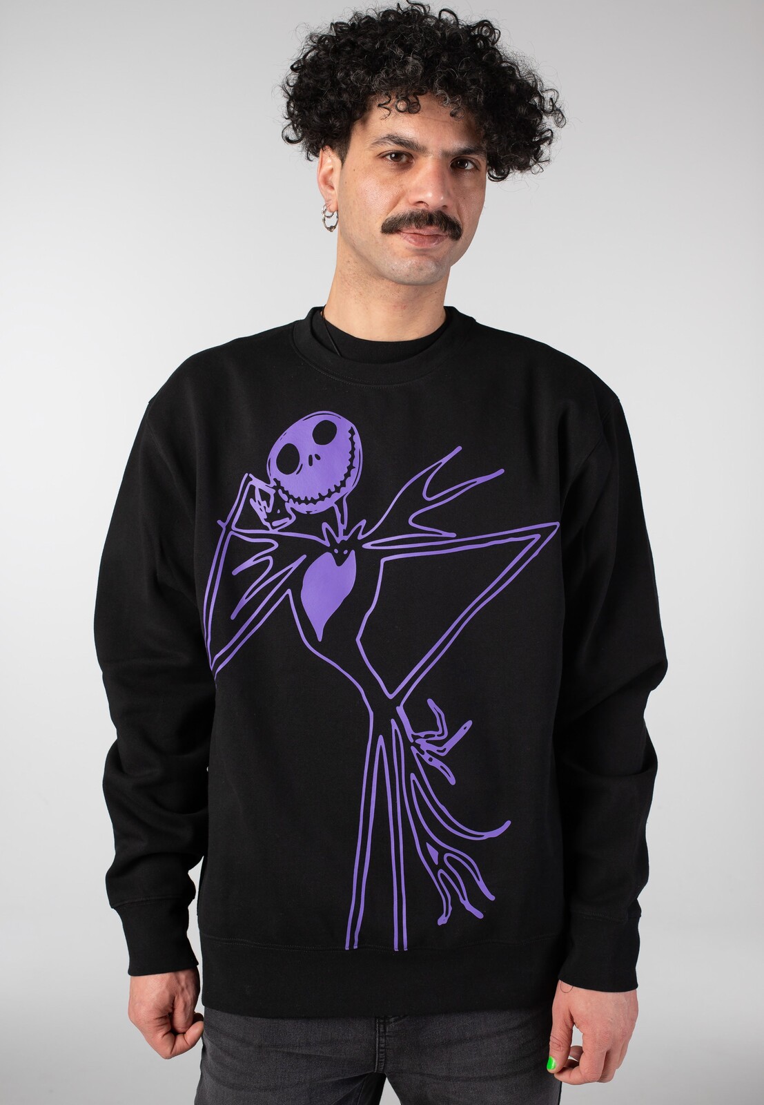 HUF - Jack Skellington Crew - Sweater - black - L - 80% Cotton, 20% Polyester