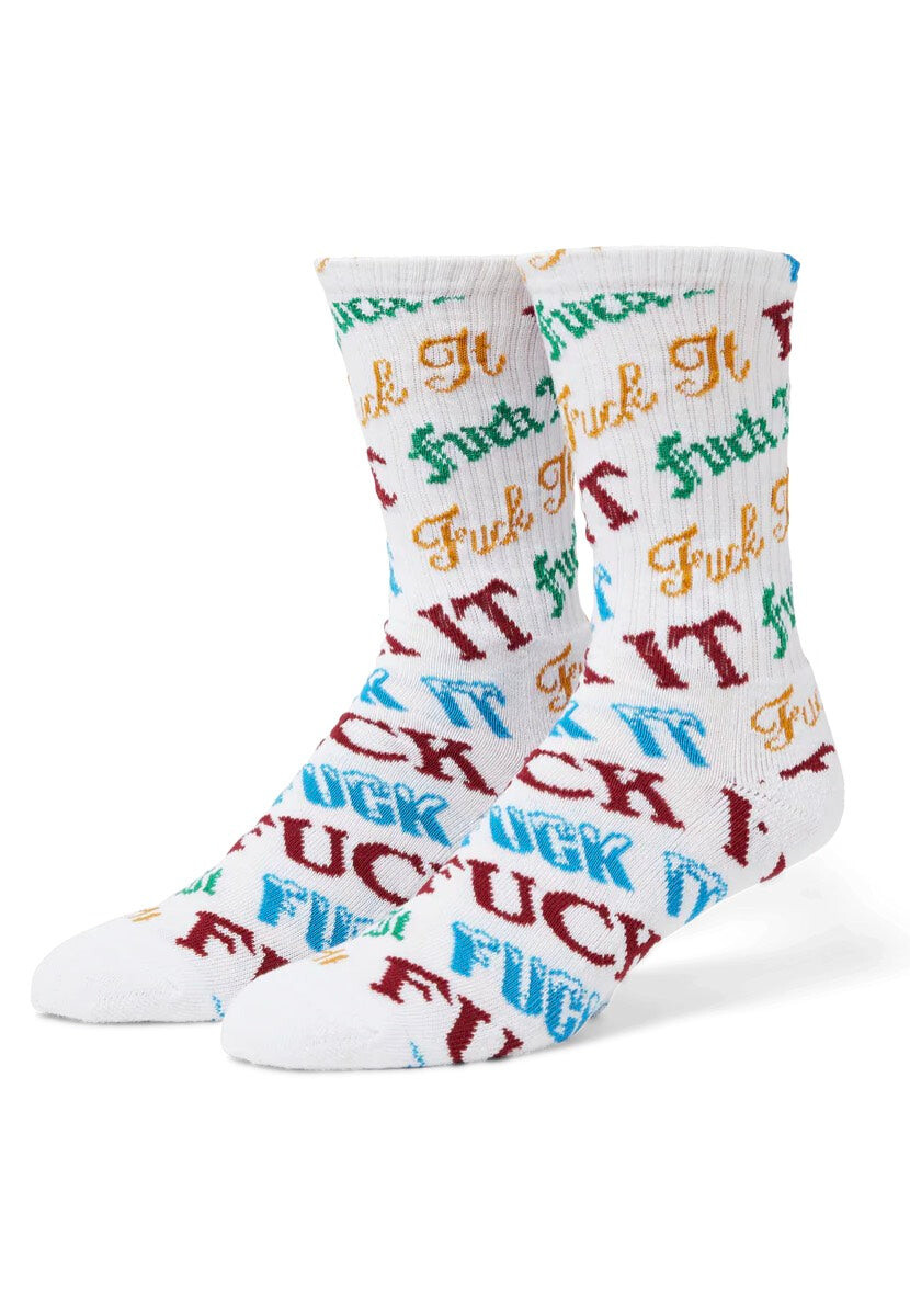 HUF - Wintertime Fuck It White - Socks - white - Onesize - gid://shopify/Metaobject/88599986413
