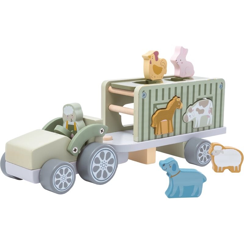 2Kids Toys Wooden Car with Animals toy set wooden 2y+ 10 pc