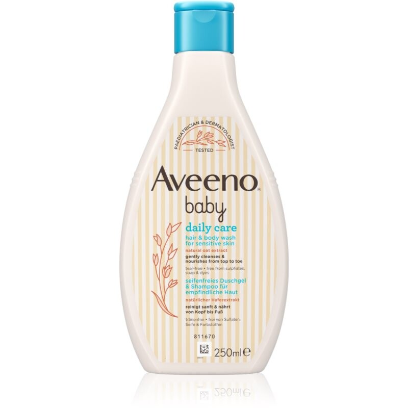 Aveeno Baby Daily Care cleansing gel for body and hair for children from birth 250 ml