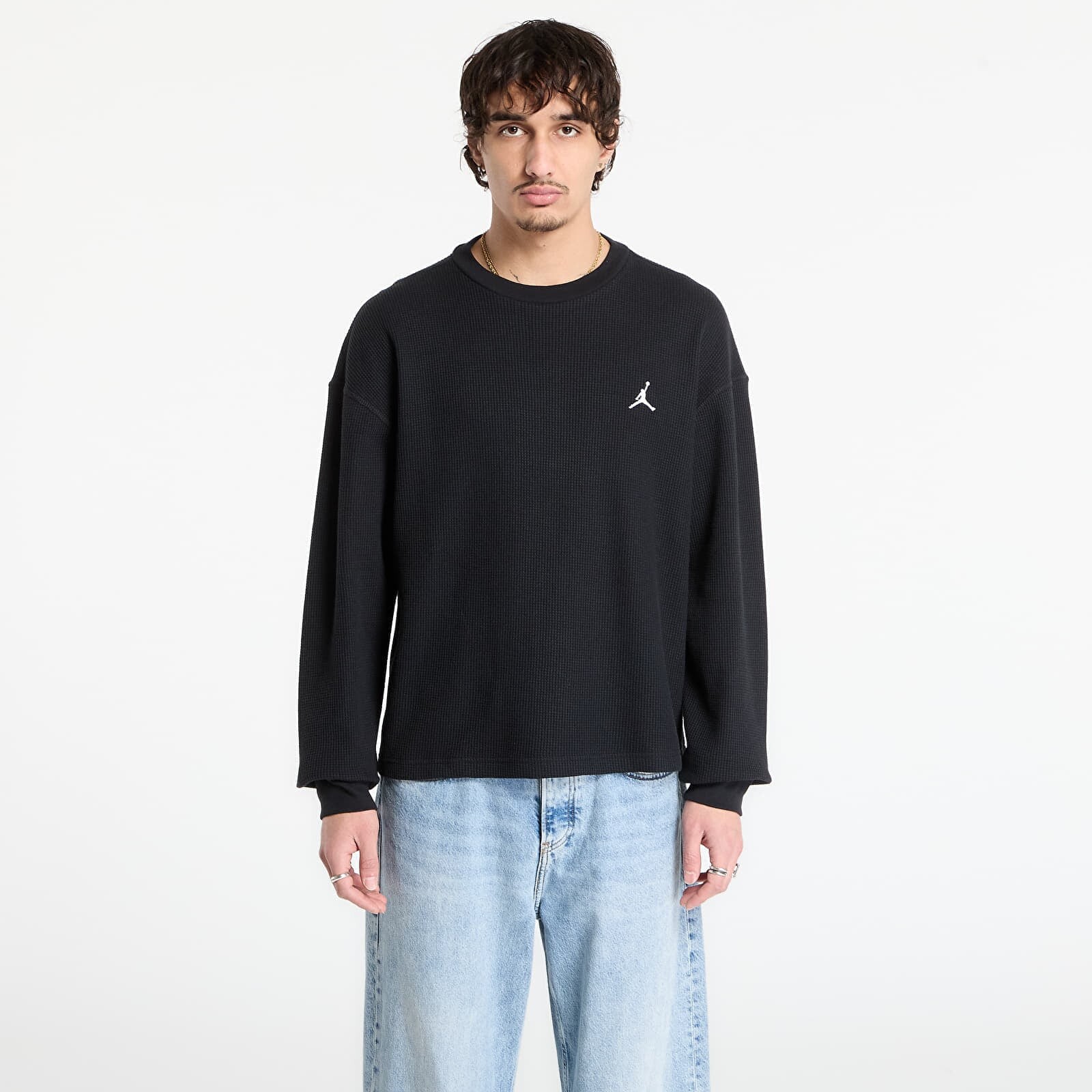 T-shirt Jordan Flight Mountainside Men's Long-Sleeve Waffle Shirt Black/ White XS