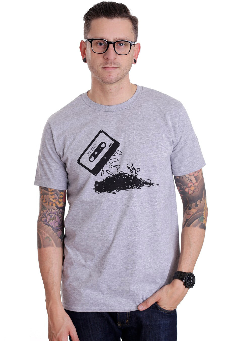 Atticus - Hometaping Heather Grey - T-Shirt - grey - XXL - 90% Cotton, 10% Polyester,Jersey