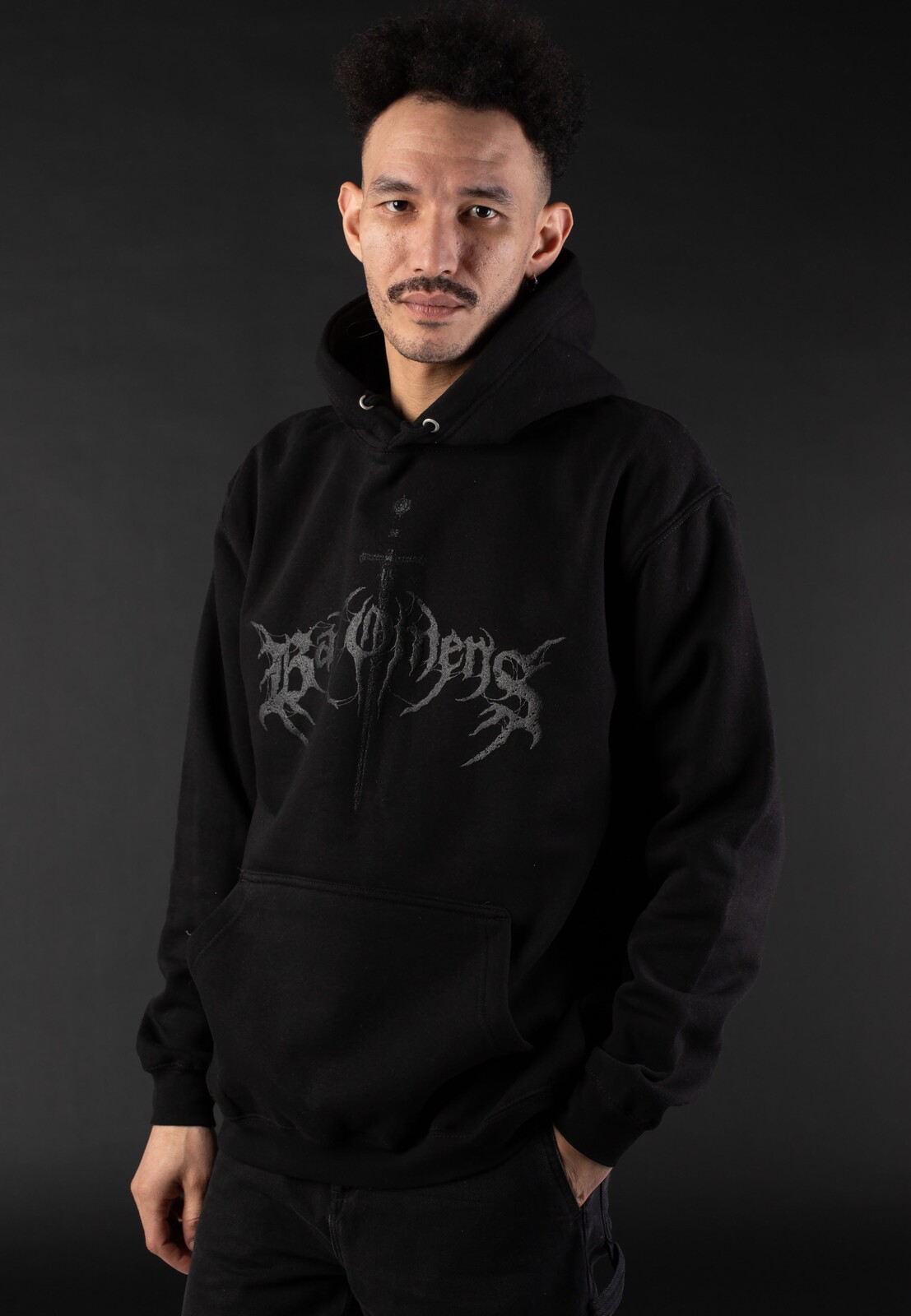 Bad Omens - Medieval Orb Limited Black On Black - Hoodie - black - L - 80% Organic Cotton, 20% Polyester