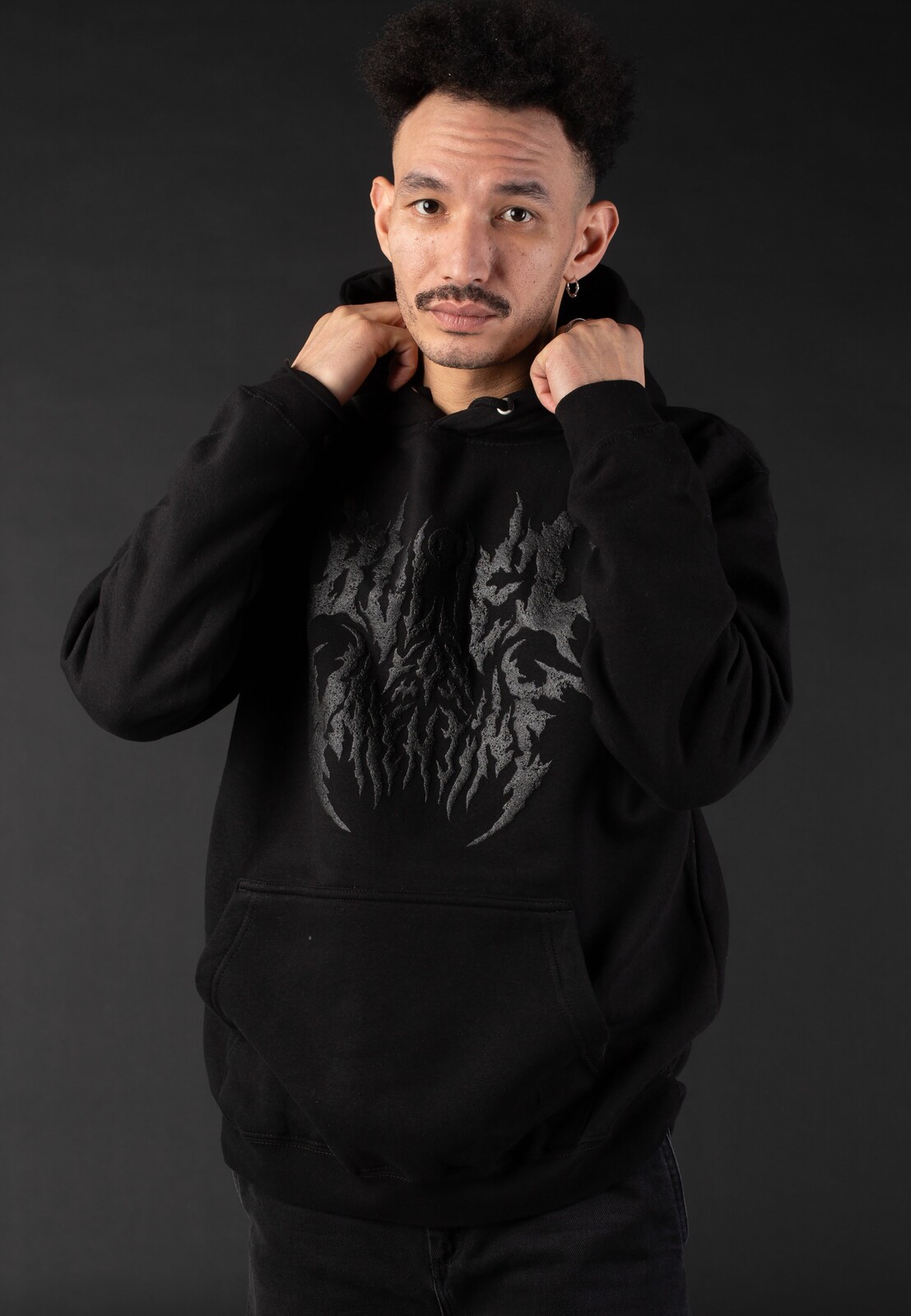 Bullet For My Valentine - Black Metal Logo Limited Black On Black - Hoodie - black - L - 80% Organic Cotton, 20% Polyester