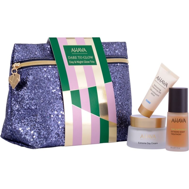 AHAVA Dare to Glow Day & Night Glow Trio gift set for hydrating and firming skin