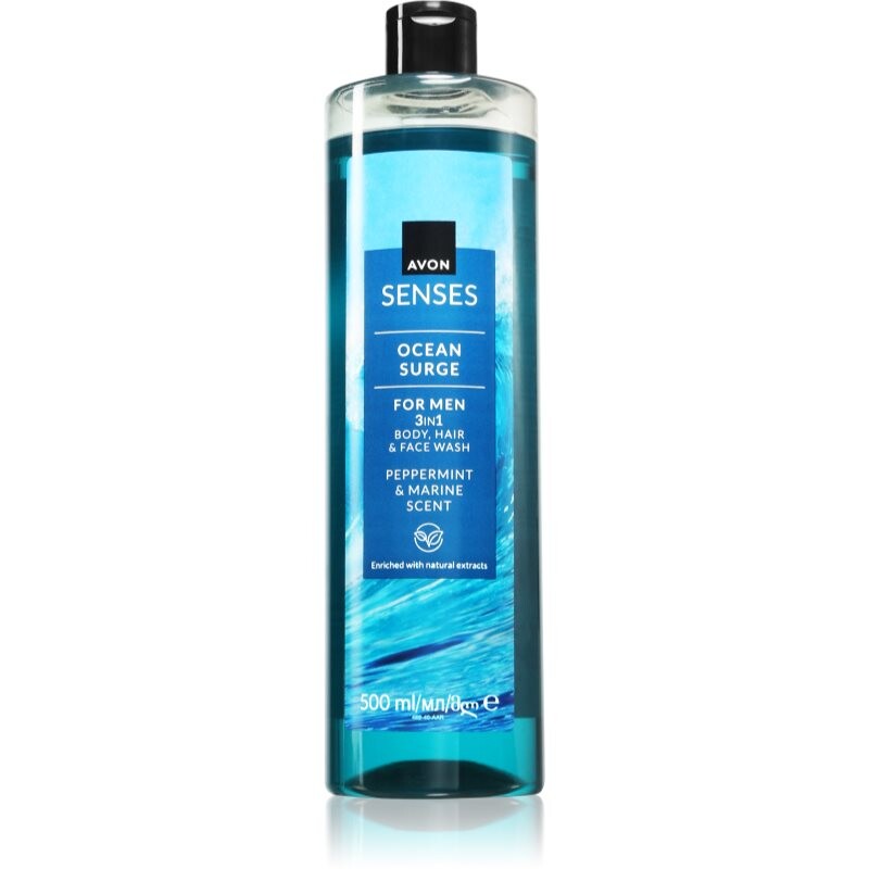 Avon Senses Ocean Surge shower gel for men 3-in-1 500 ml