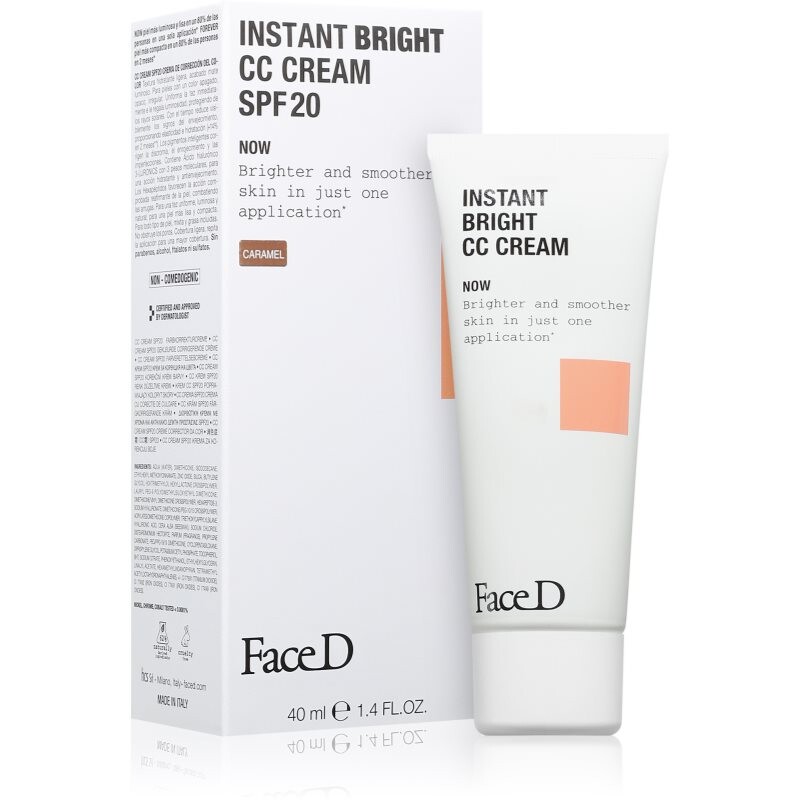 Face D Instant Bright moisturising CC cream SPF 20 shade Caramel 40 ml