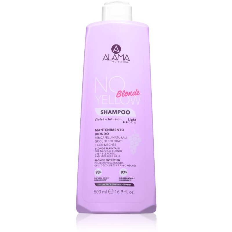 Alama Professional No Yellow Blonde shampoo for yellow undertones 500 ml