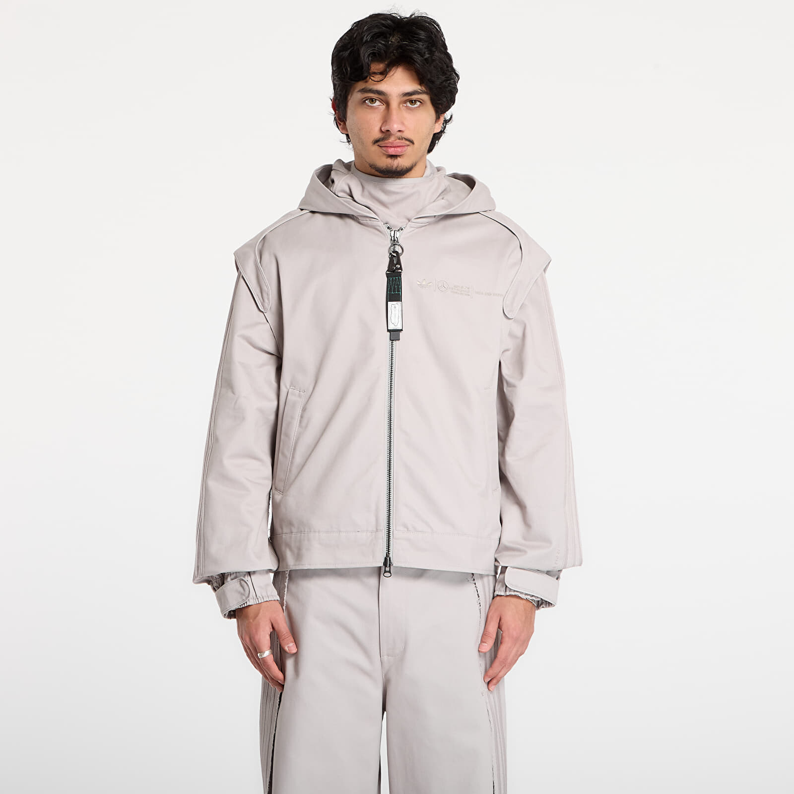 Jacket adidas x Bad Bunny x Mercedes - AMG Petronas Formula One Team Racing Zip Up Jacket UNISEX Clear Granite M