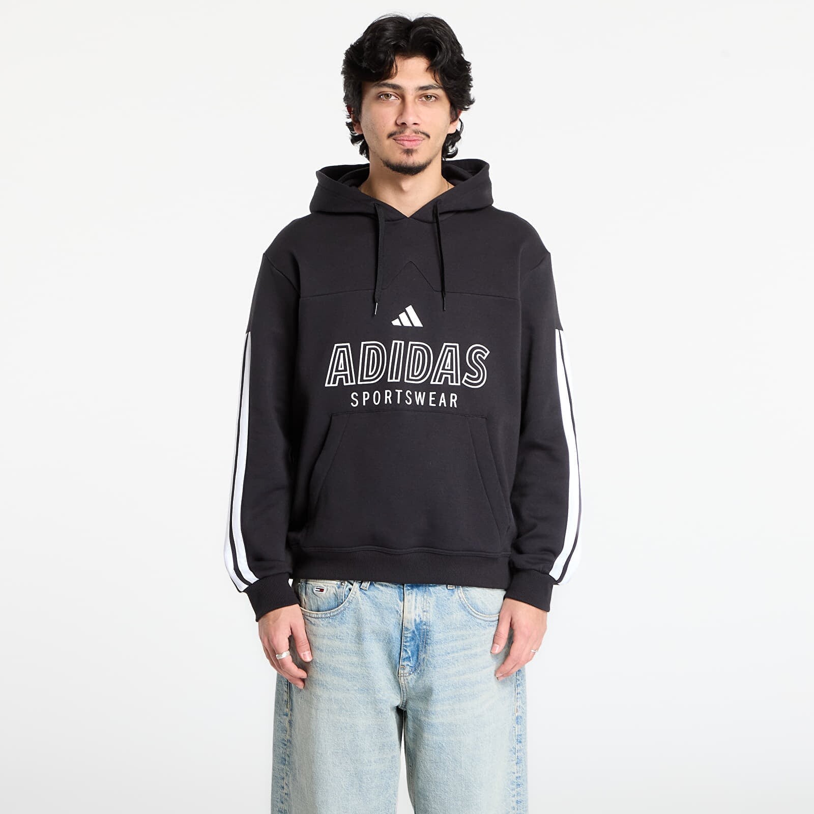 Sweatshirt adidas M Tiro Fl Hdy Black/ White M
