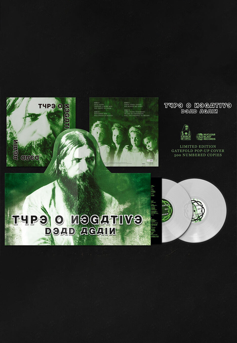 Type O Negative - Dead Again Ltd. Milky Clear - Colored 2 PopUp Vinyl