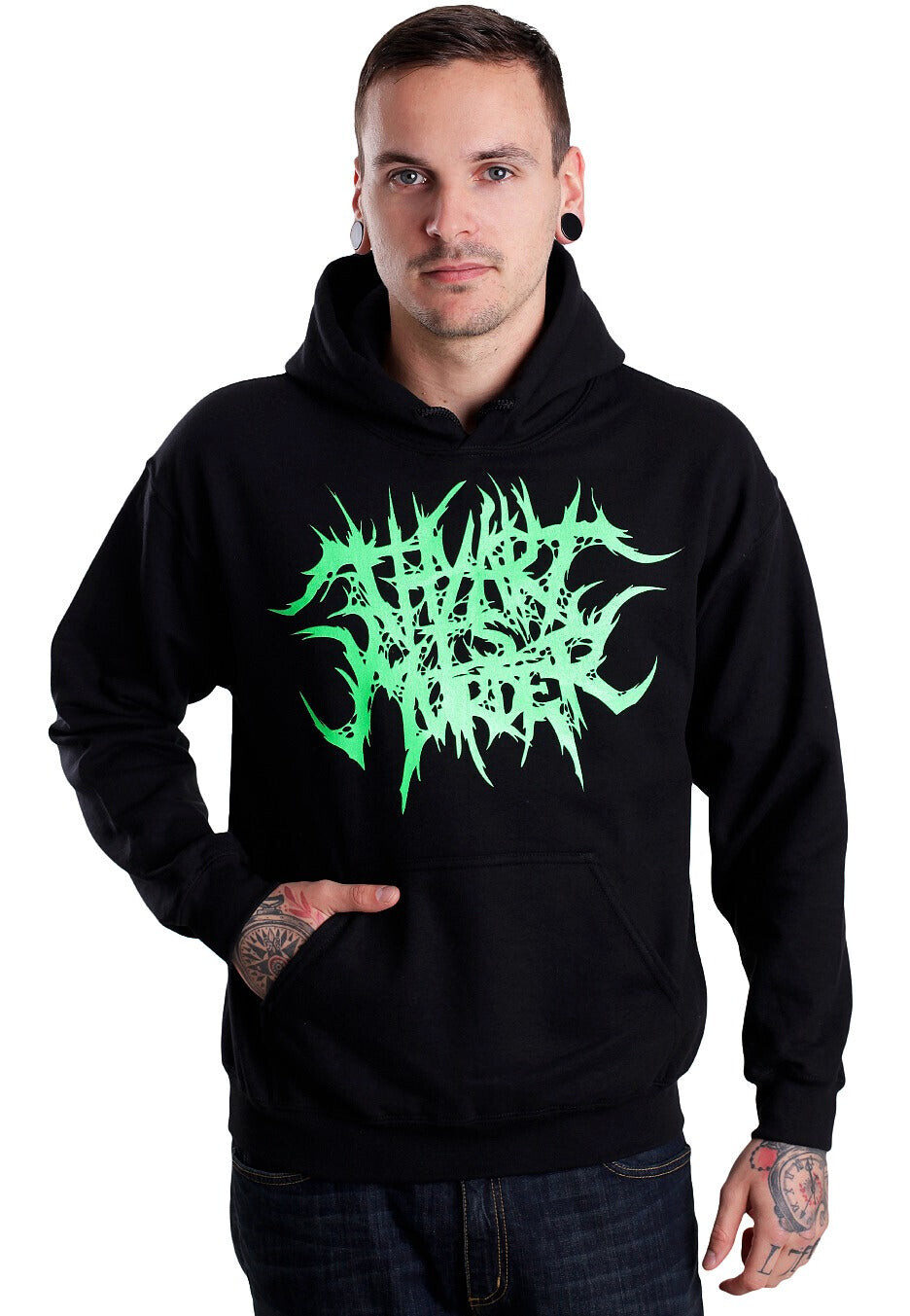 Thy Art Is Murder - Logo Strain - Hoodie - black - L - 50% Cotton, 50% Polyester