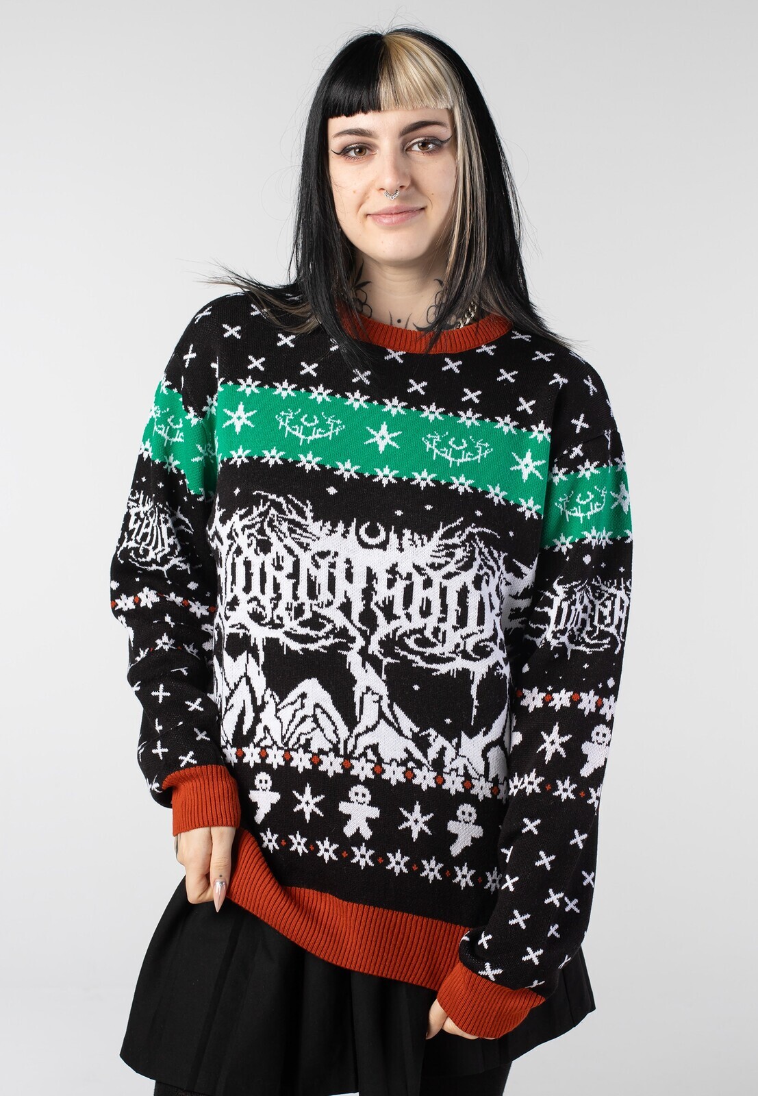 Lorna Shore - Mountains Winter Knit - Pullover - black - L - 50% Cotton, 50% Polyester