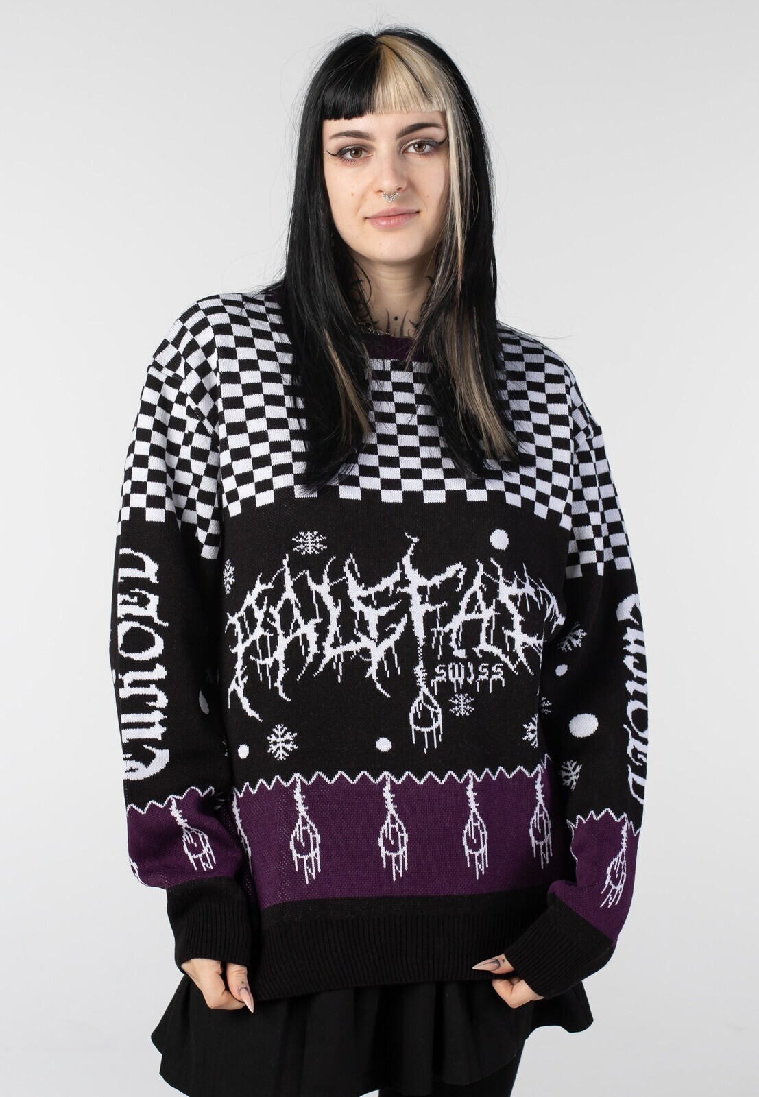 Paleface Swiss - Cursed Winter Knit - Pullover - black - L - 50% Cotton, 50% Polyester