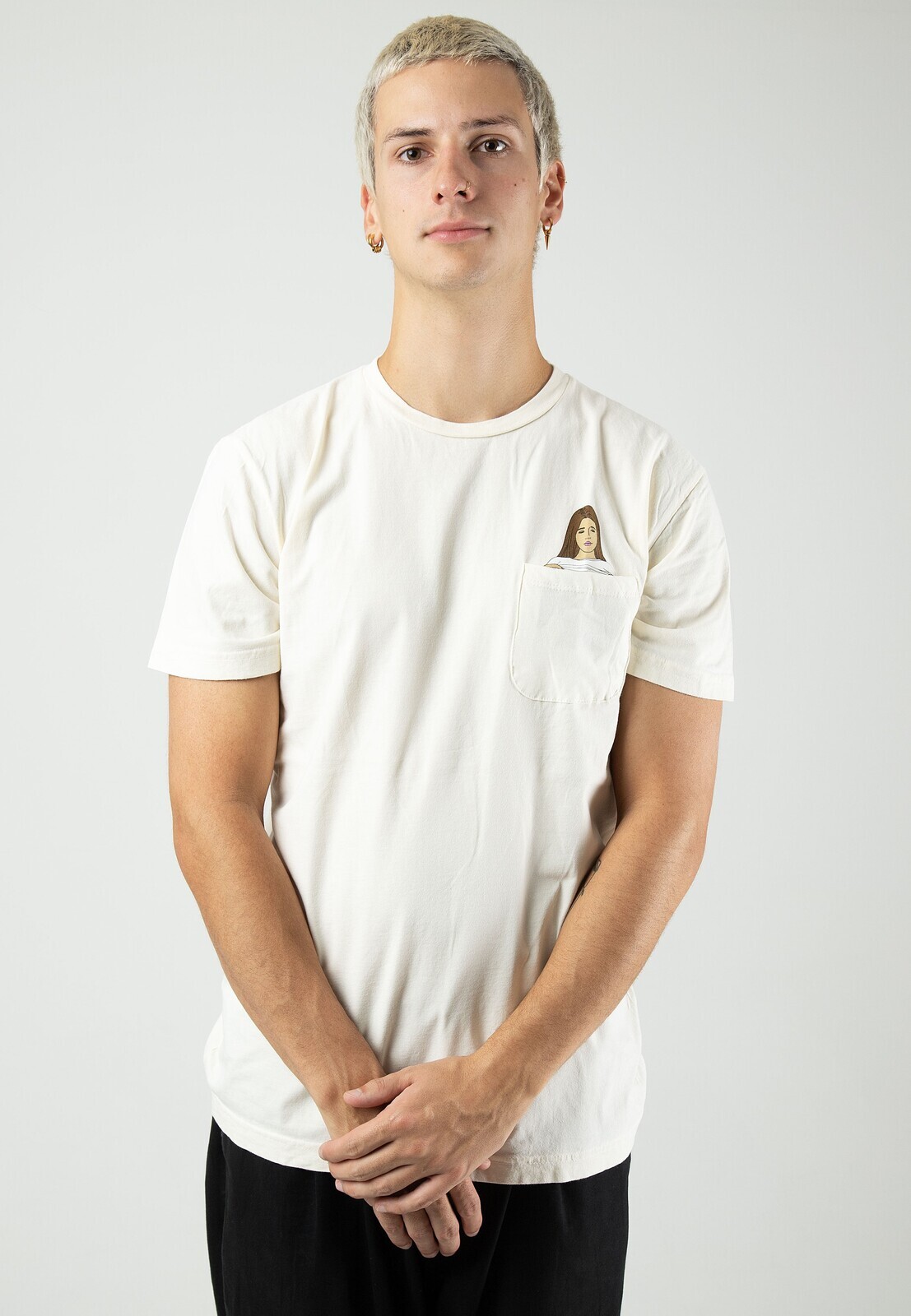 RIPNDIP - Flashing Kittys Pocket Natural - T-Shirt - beige - L - 100% Cotton,Jersey