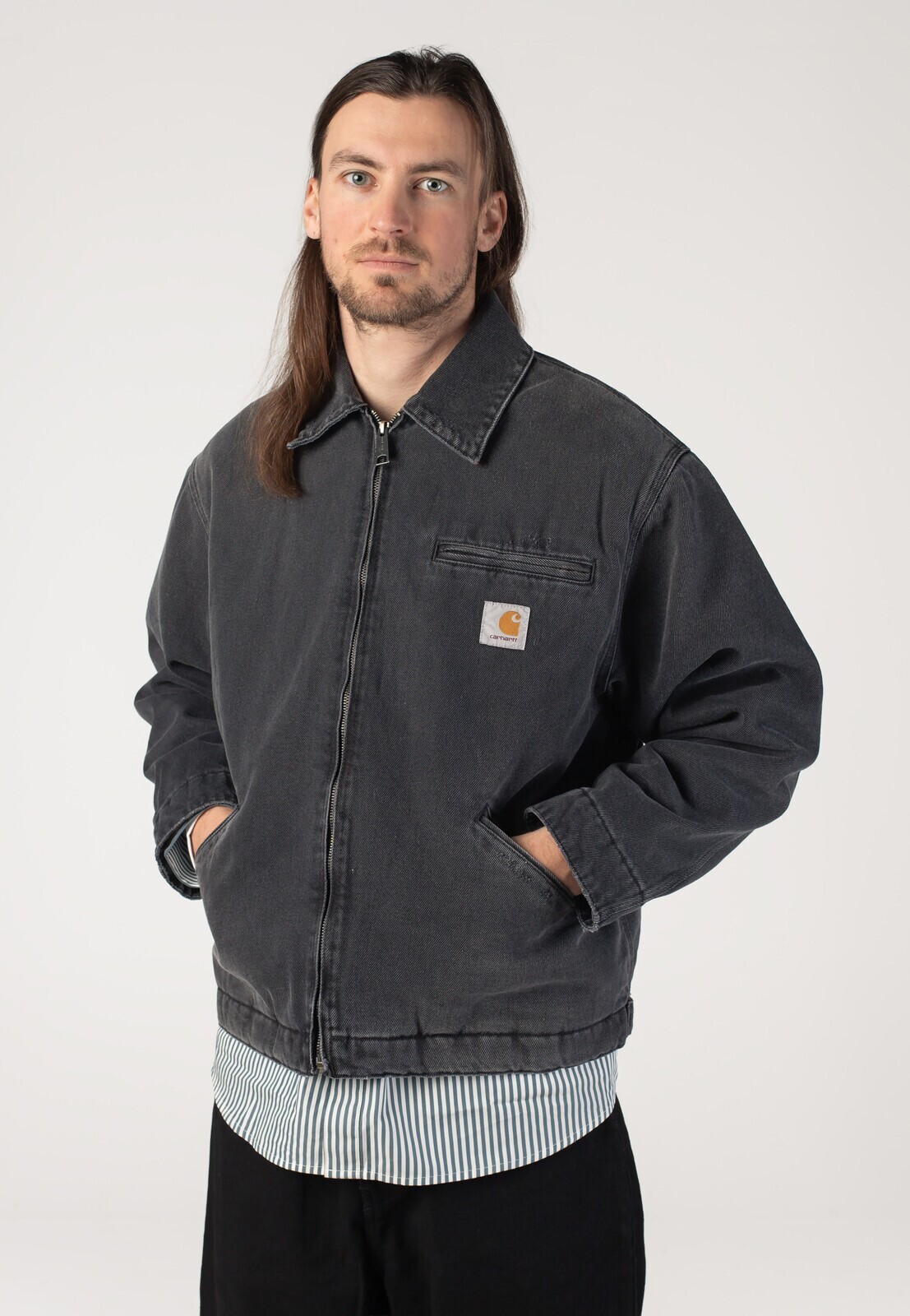 Carhartt WIP - OG Detroit Grind Wash Black - Jacket - black - L - 100% Cotton
