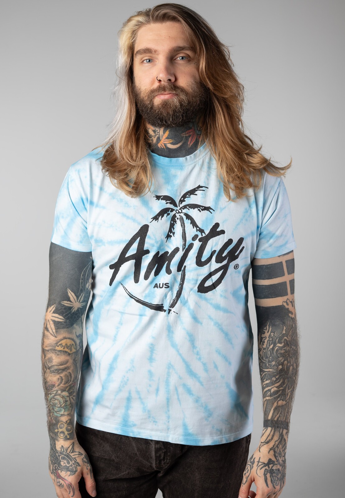The Amity Affliction - Palm Tie Dye - T-Shirt - blue - L - Jersey