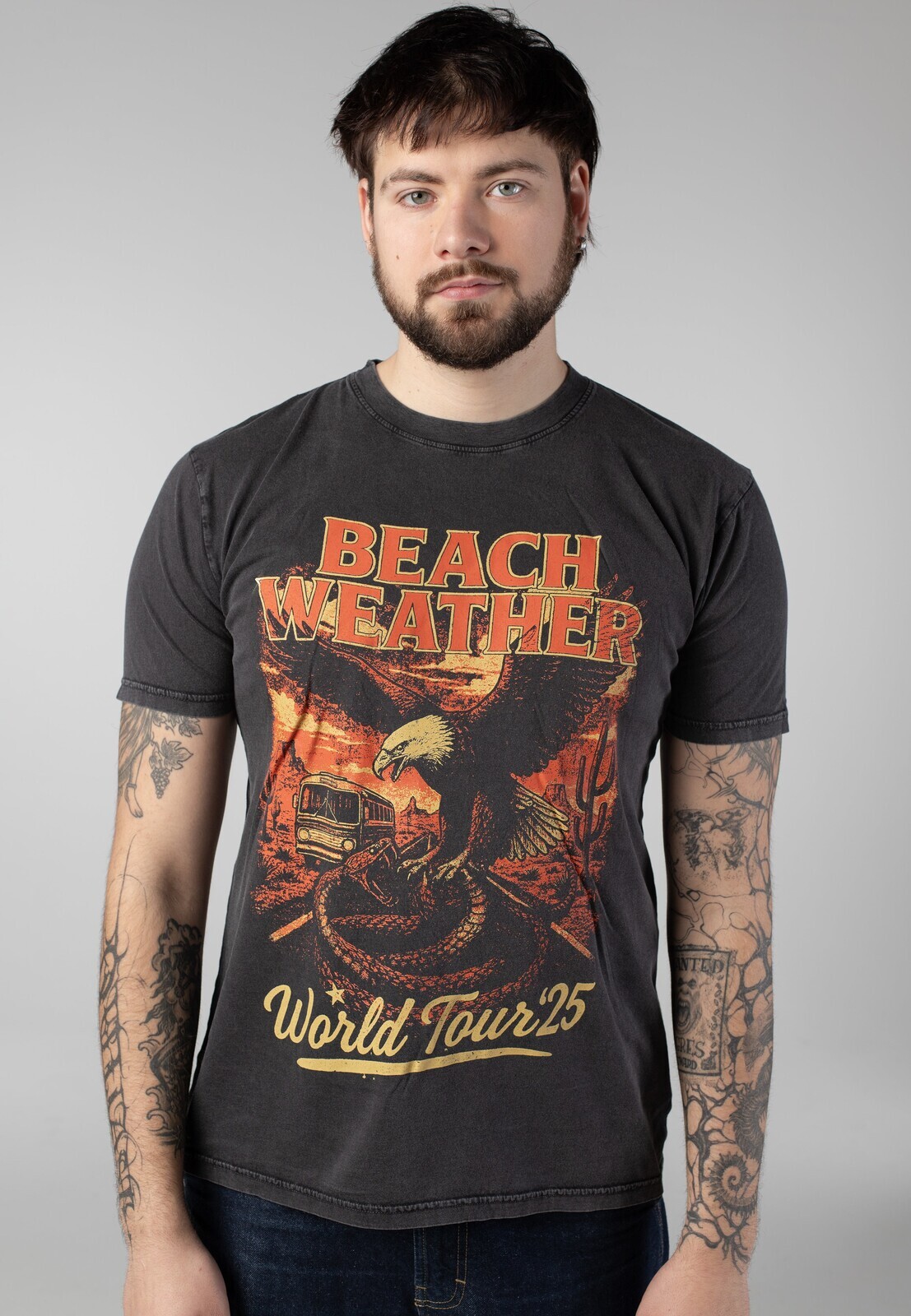 Beach Weather - Tour 2025 Stone Washed Black - T-Shirt - black - L - Jersey