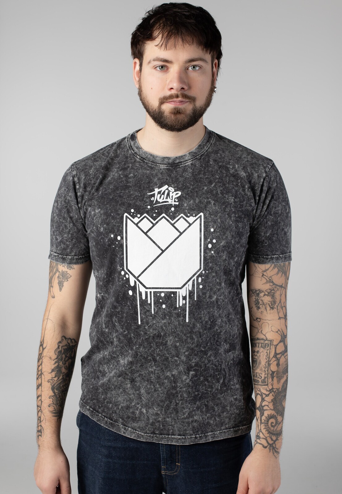 Tulip - Acid Wash - T-Shirt - black - L - Jersey