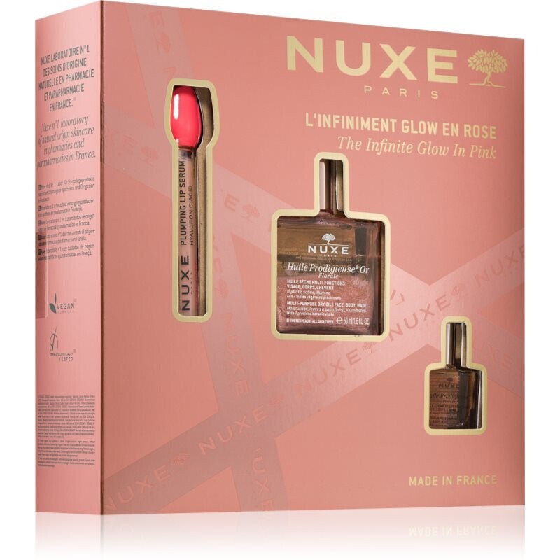 Nuxe The Infinite Glow In Pink gift set for face, body and hair