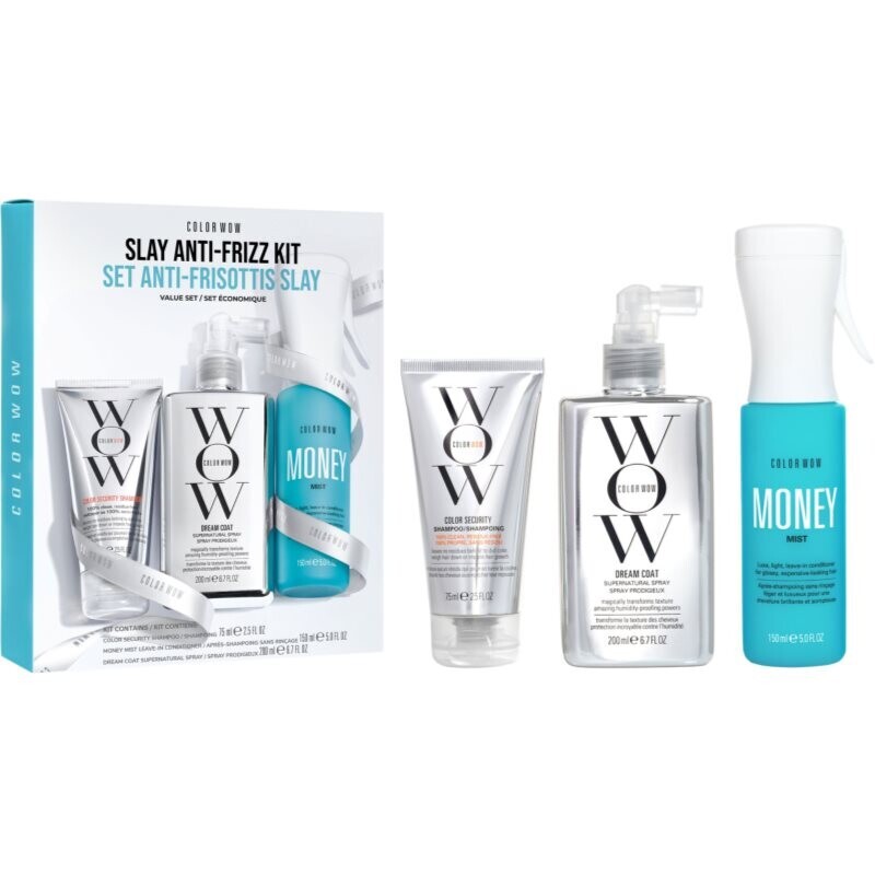 Color WOW Slay Anti-Frizz Kit gift set for shiny and soft hair