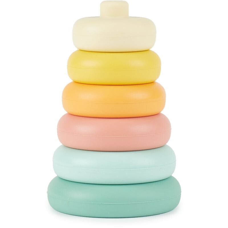Bieco Silicone Stacking Tower Tropical Vibes stacking rings 12 m+ 6 pc