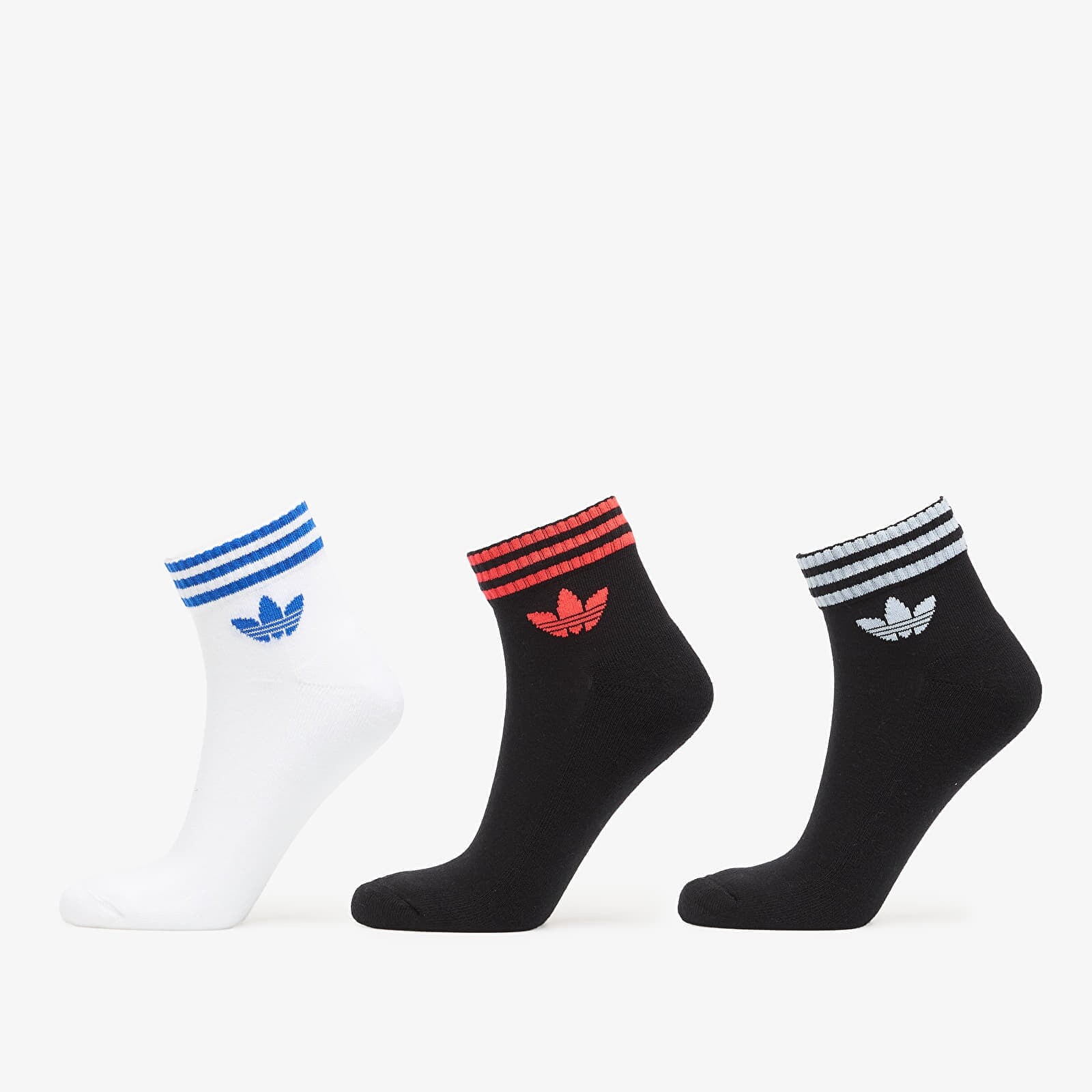 adidas 3S Ankle Socks 3-Pack Black/ White/ Lucid Red M