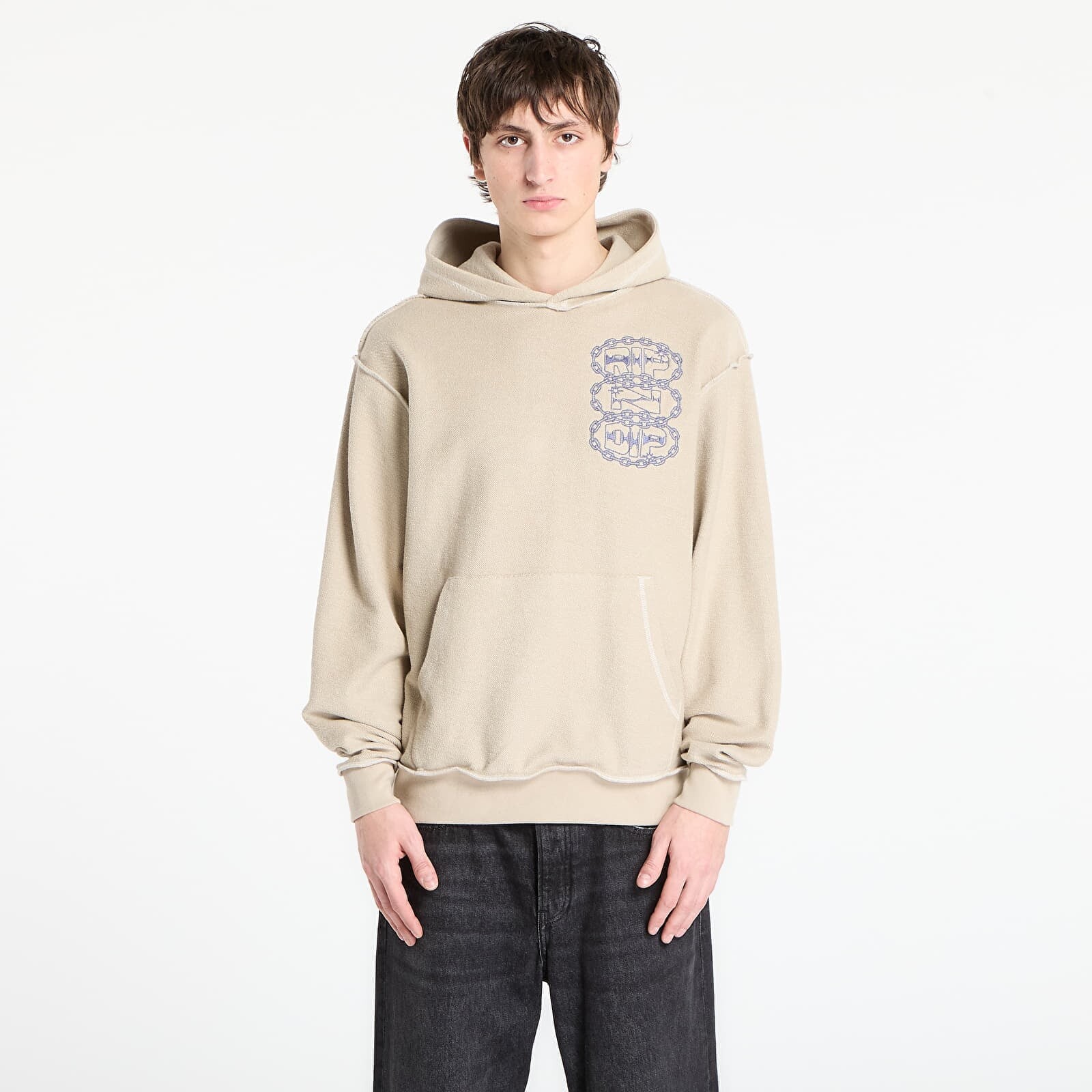 Sweatshirt RIPNDIP Linked Up Reverse Stitched Hoodie Khaki XL