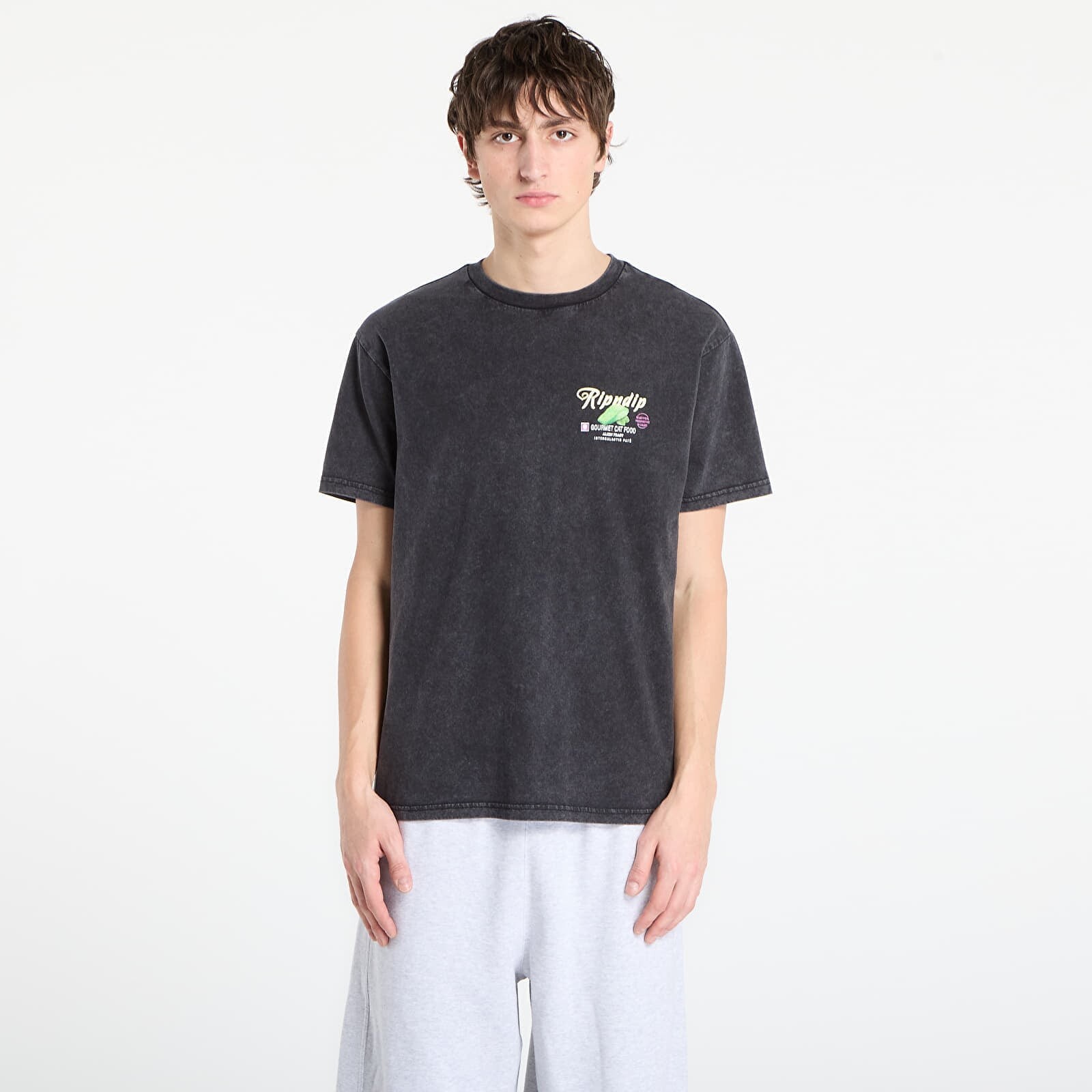 T-shirt RIPNDIP Gourmet Cat Food Tee Black Vintage Wash S