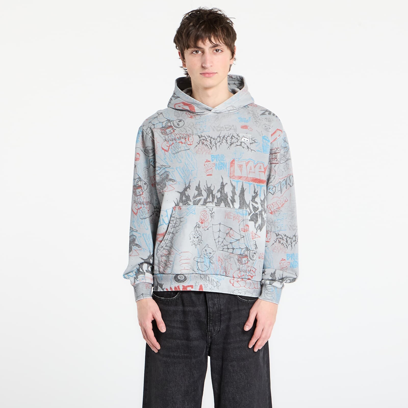 Sweatshirt RIPNDIP Marker Hoodie Sage Grey Vintage Wash XXL