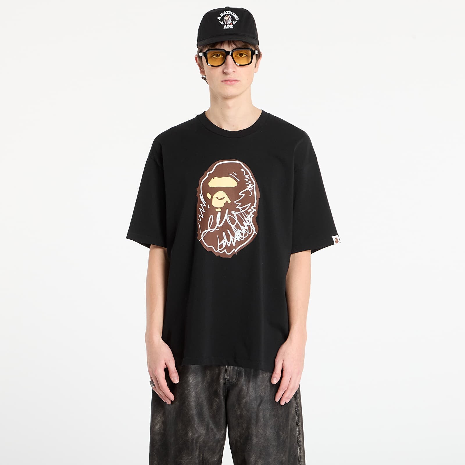 T-shirt BAPE® x FOOTSHOP - Scribble Ape Tee Black XXL