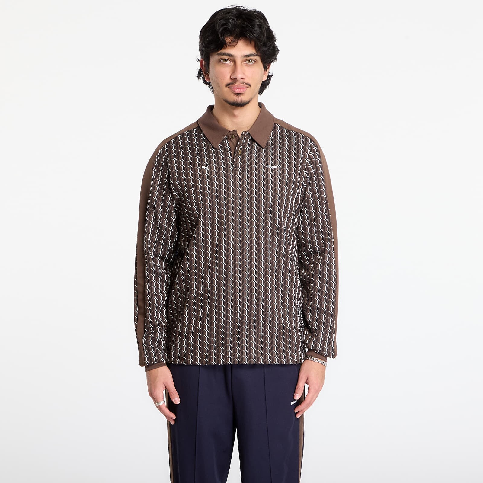 T-shirt Puma x JJJJOUND T7 Longsleeve Polo Chocolate XXL