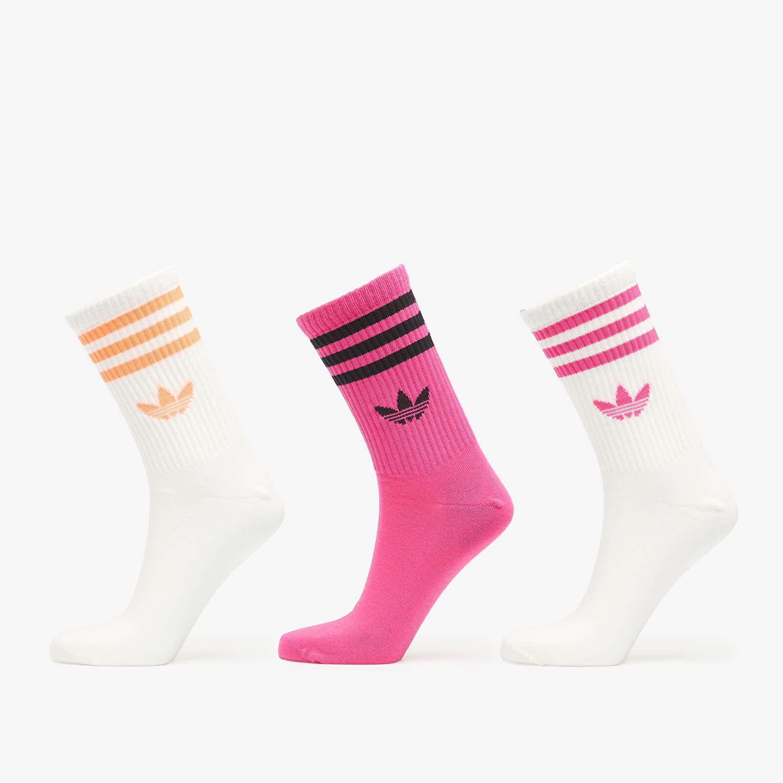 adidas 3S Crew Socks 3-Pack Off White/ Shock Pink/ Off White M