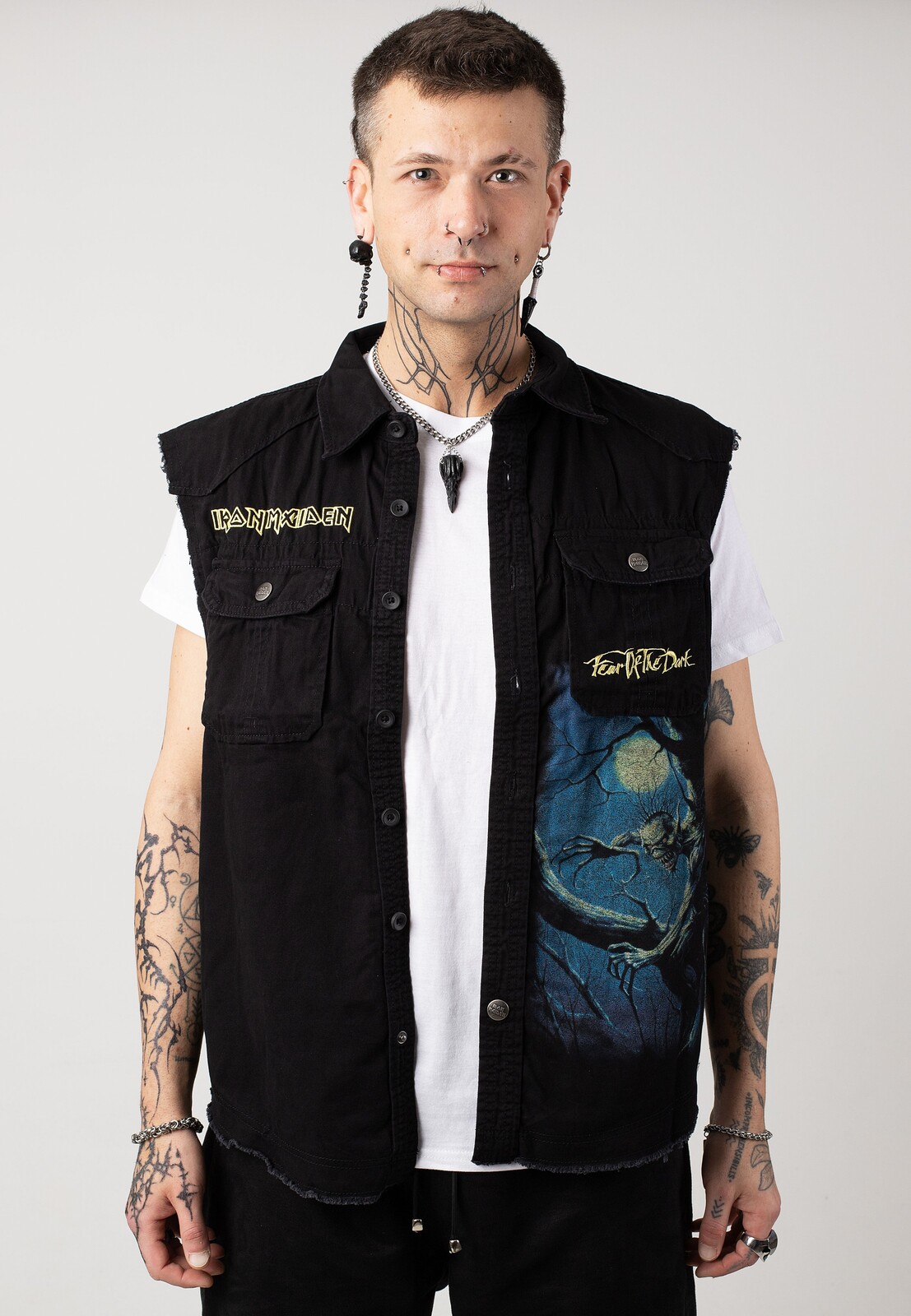 Brandit x Iron Maiden - Fear Of The Dark Vintage - Vest - black - L - 100% Cotton