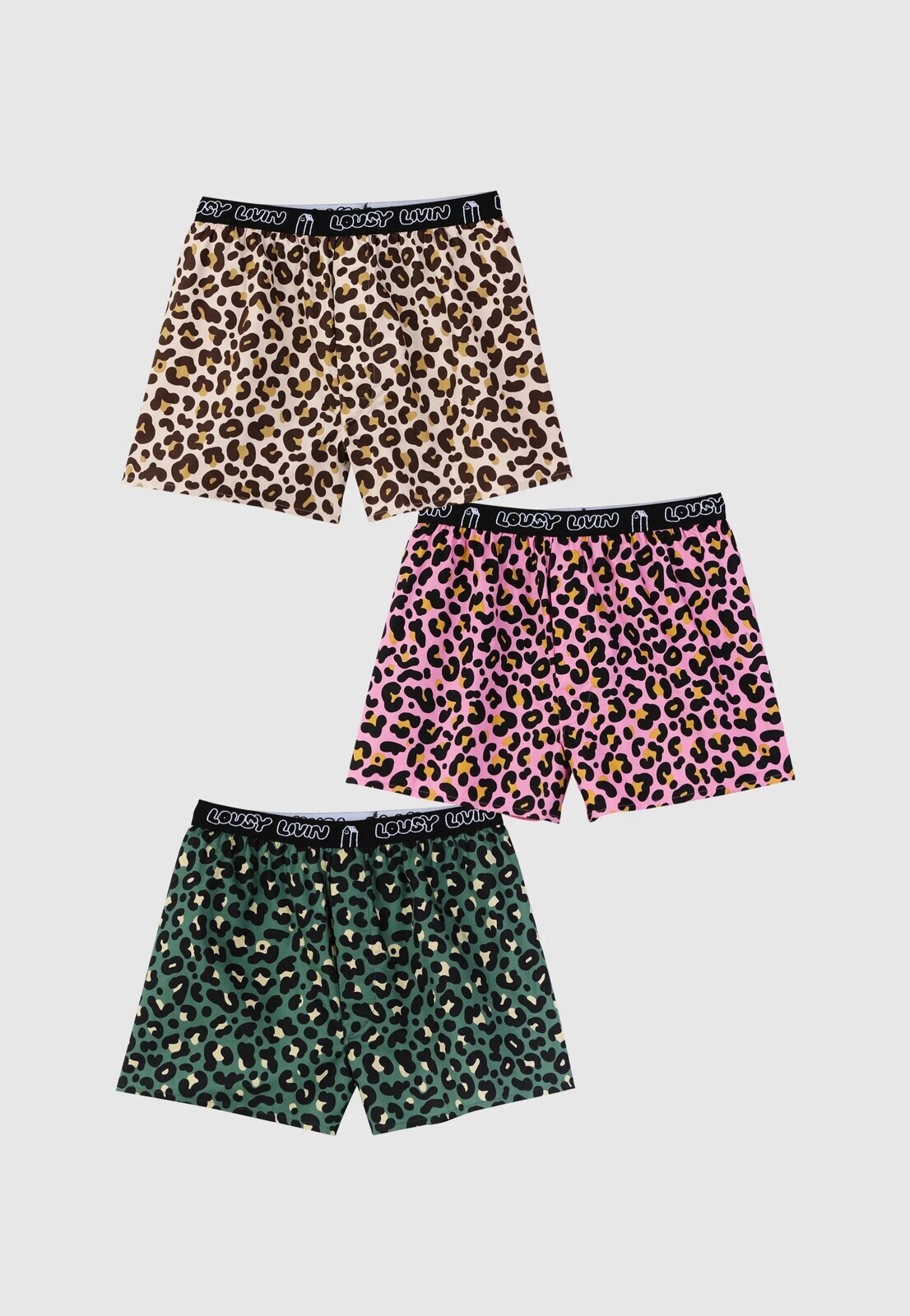 Lousy Livin - Leroy Brief Pack Of 3 Jungle - Boxershorts - green - L - 100% Cotton